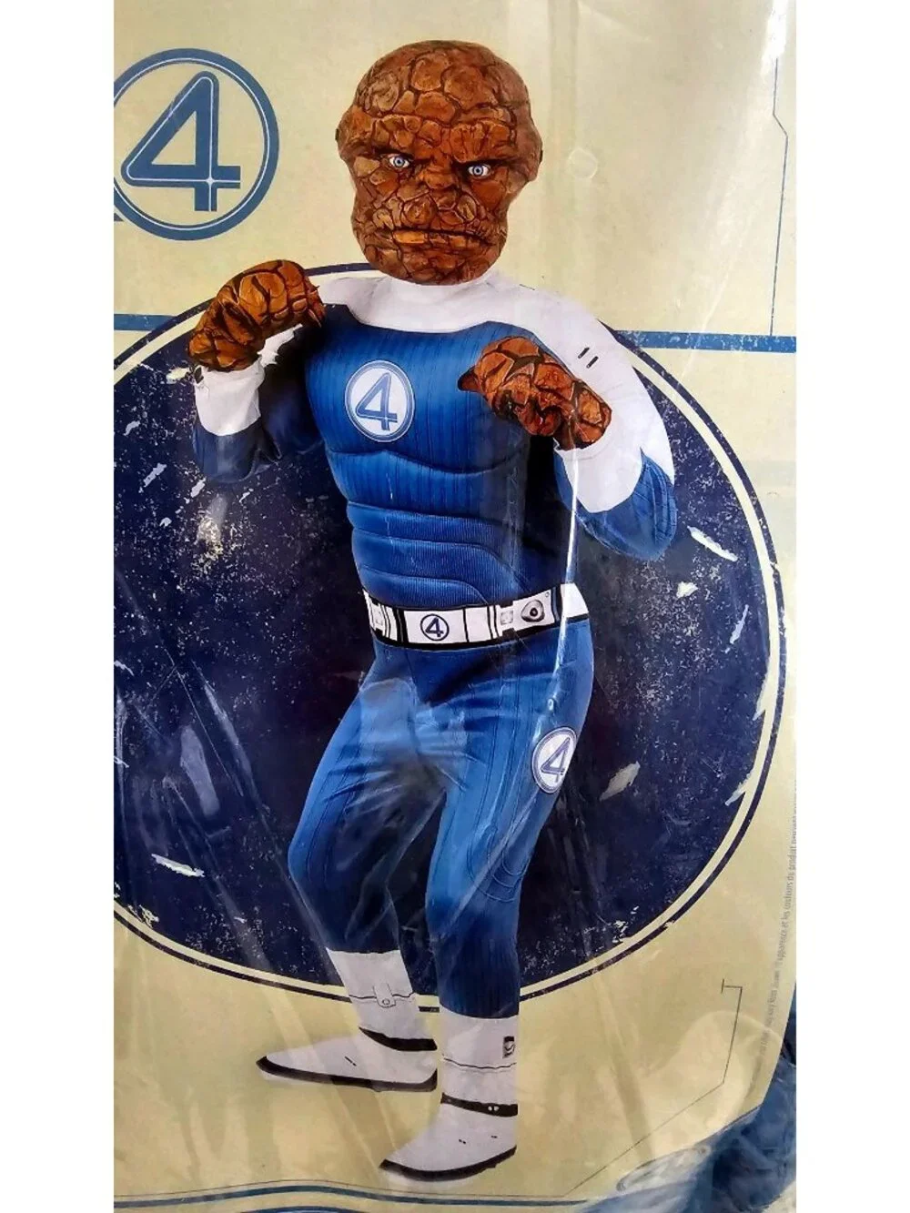 MCU Marvel Fantastic Four First Steps The Thing Costume Boys 10-12 Mask Gloves